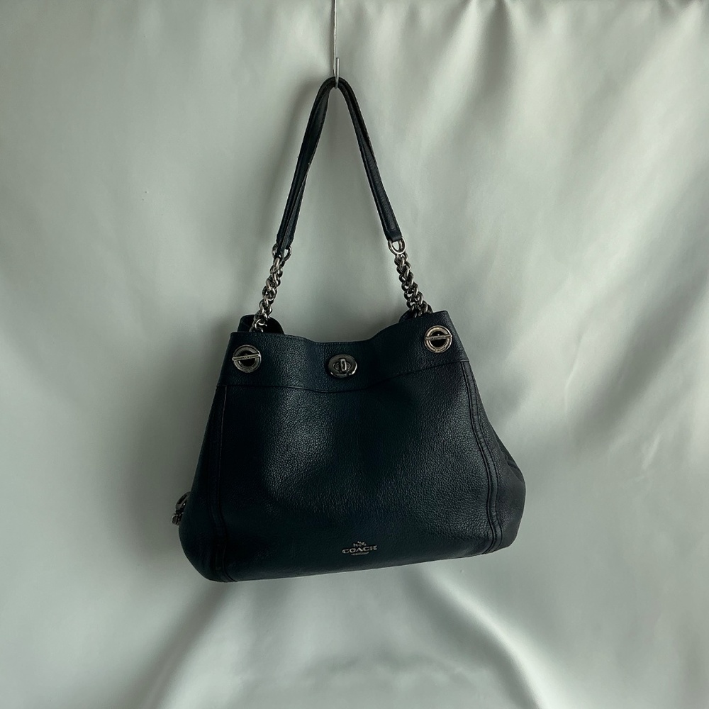 COACH Navy Blue Leather Bag - Picture 2 of 16